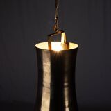 Pair of brass pendants, hourglass shape, 1960s