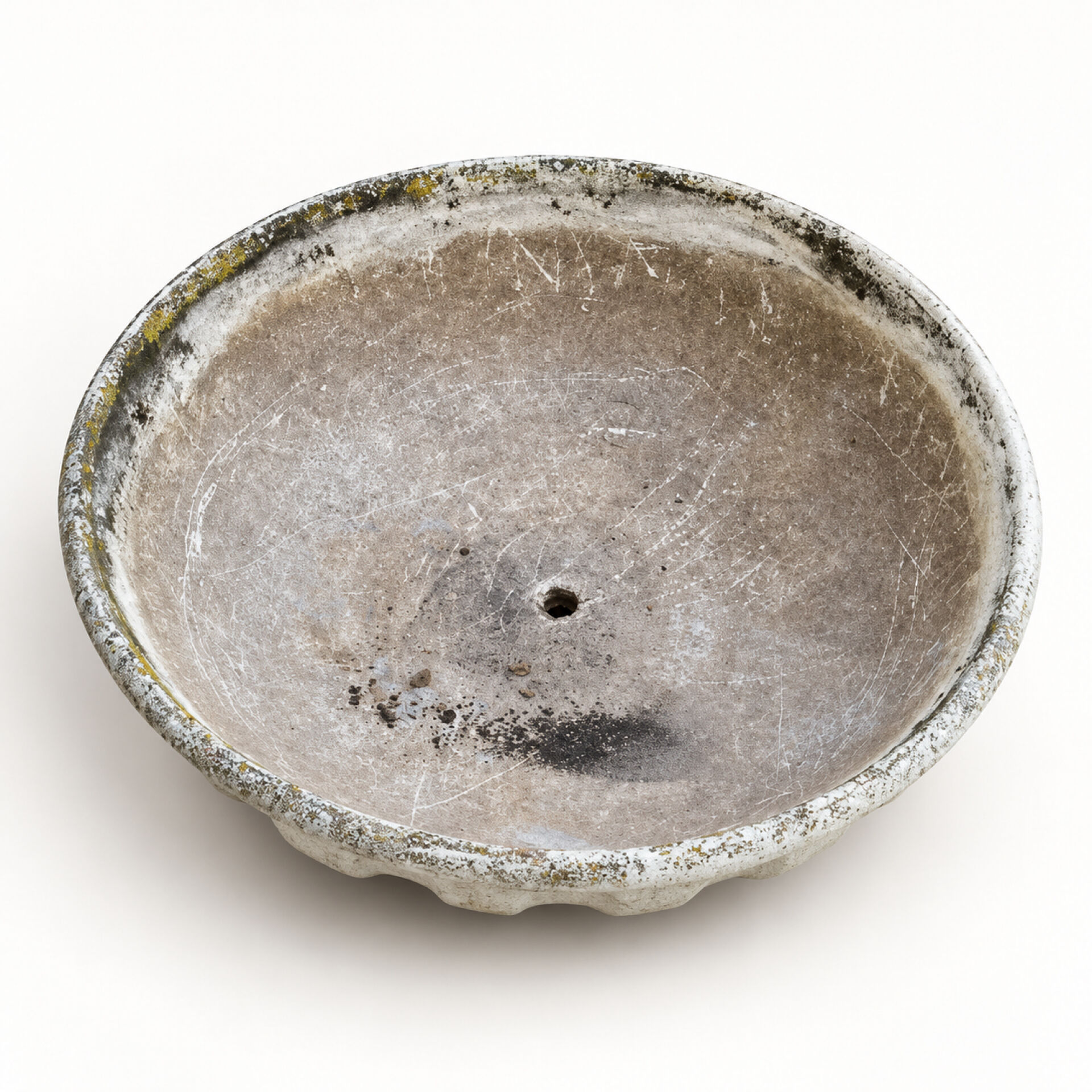 Pedestal planter in patinated stone – large garden bowl
