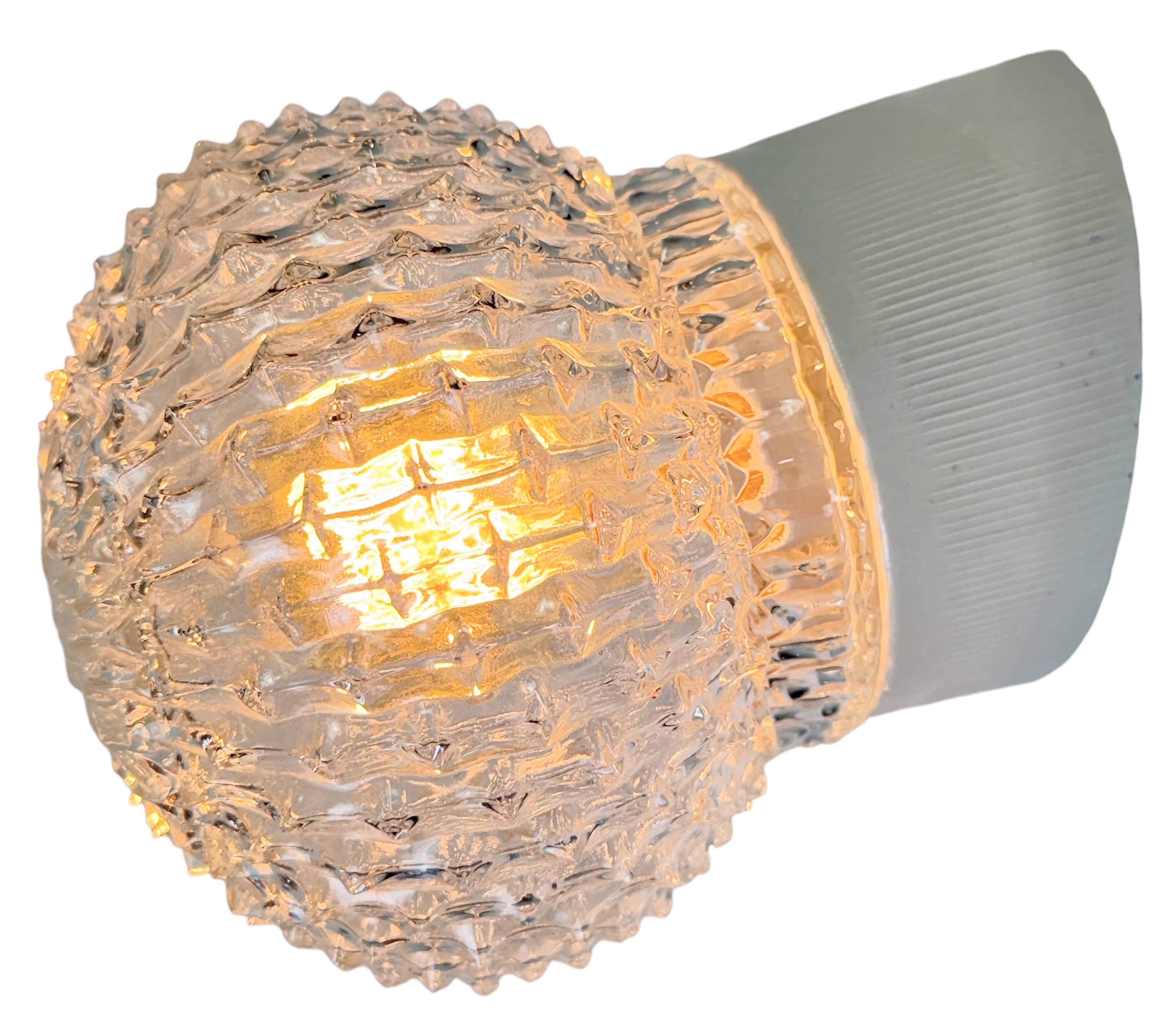 Vintage White Porcelain Wall Light, 1970s