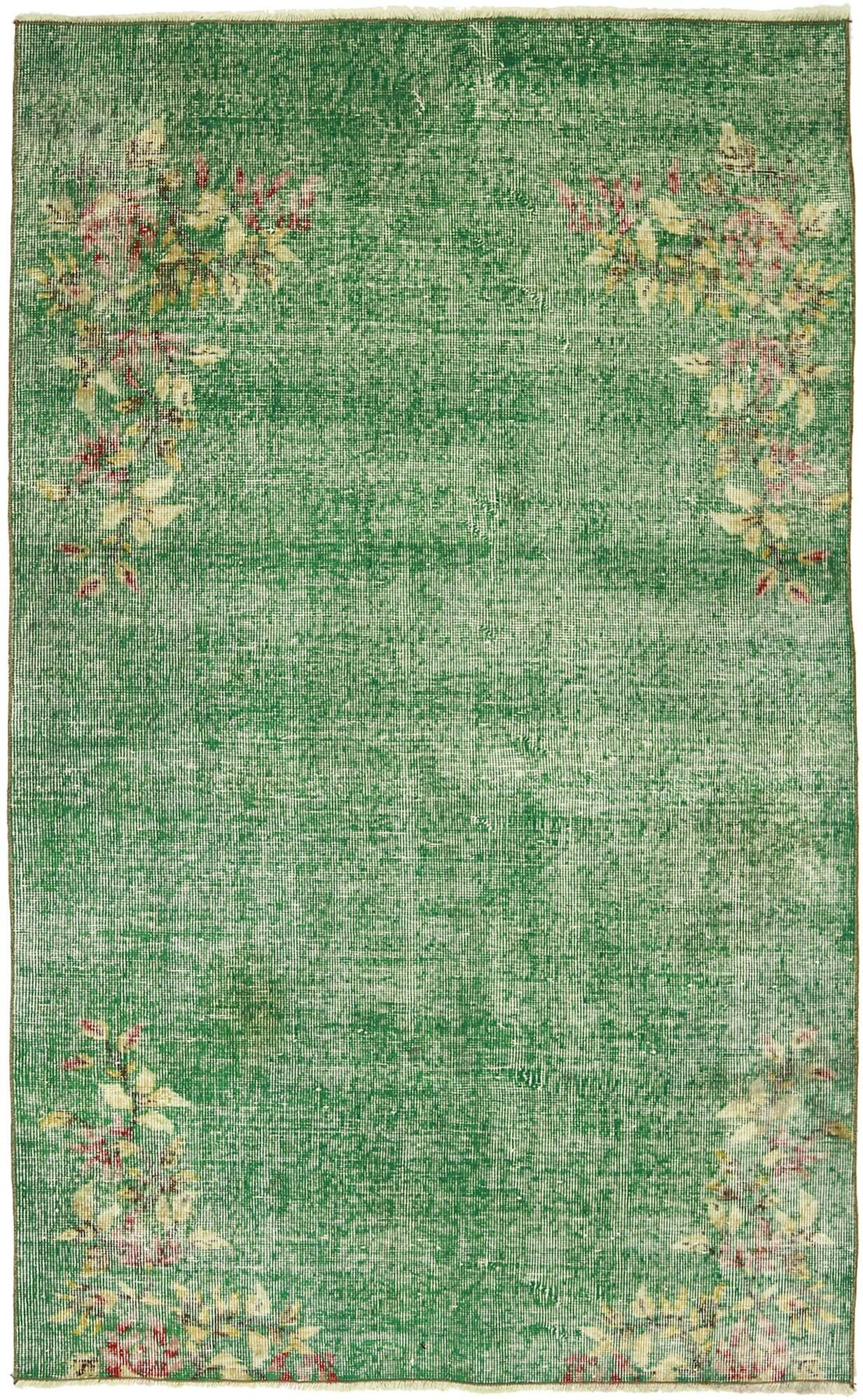One-of-a-kind turkish handwoven vintage rug - rustic vintage charm 202x 126 cm