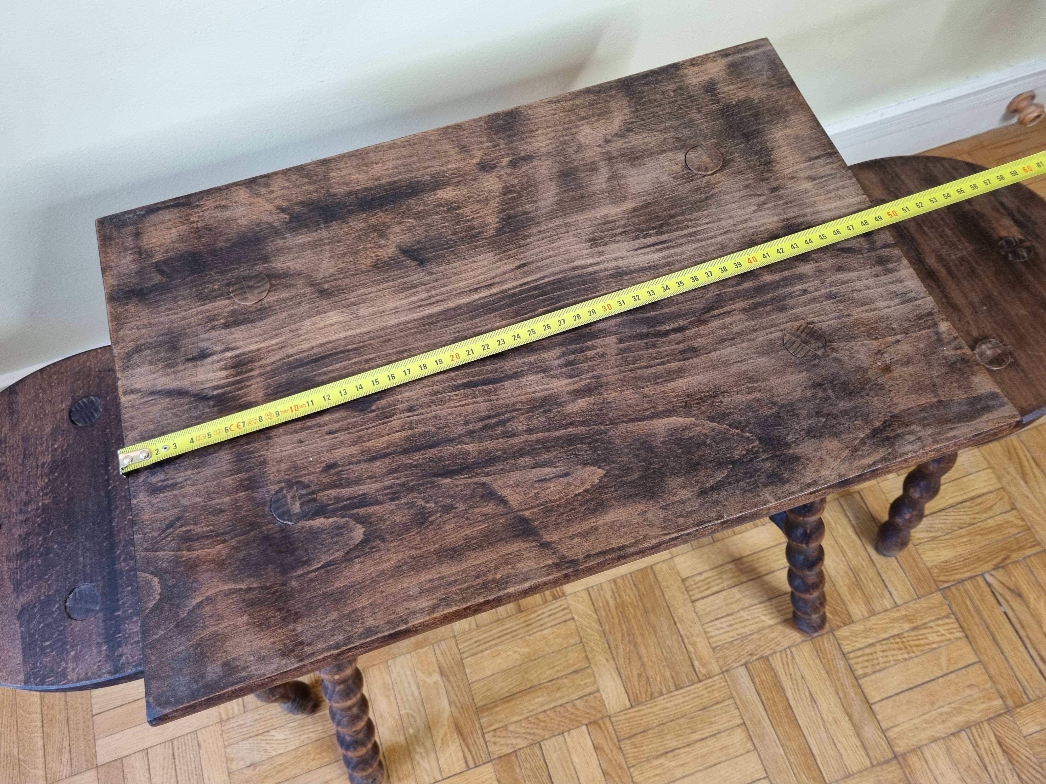 Breton style tripod children's table and stools in solid wood