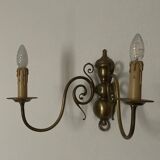 Solid Dutch bronze chandelier with two appliques