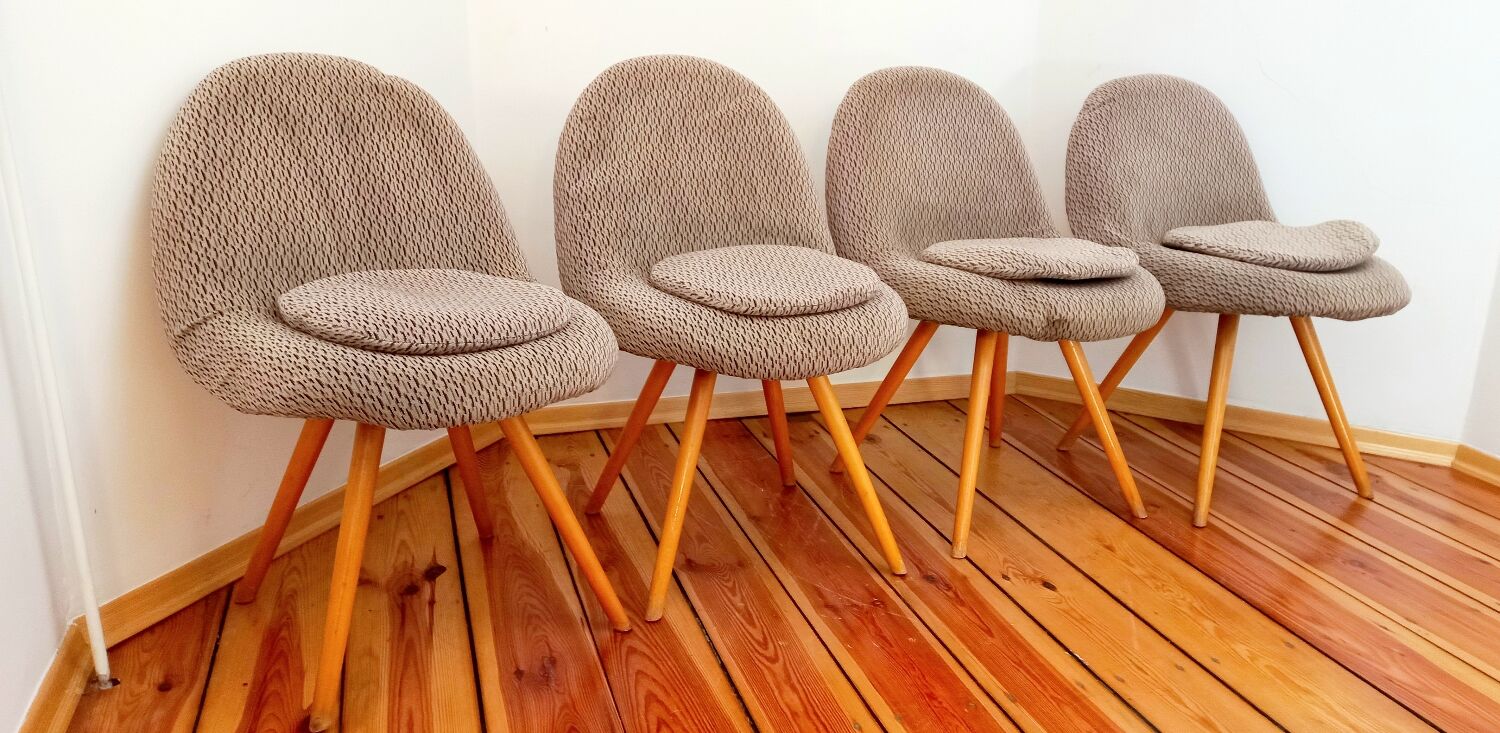Set of 4 chairs by Miroslav Navratil, Czechoslovakia, 1960s