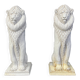 Pair of Renaissance style terracotta lion sculptures, 1950s