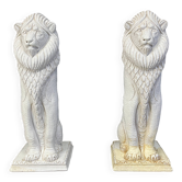 Pair of Renaissance style terracotta lion sculptures, 1950s