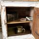 Antique patinated sideboard – chic country spirit – White patina with a lime effect