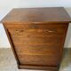 Industrial furniture notary binder with vintage American curtain 1940s