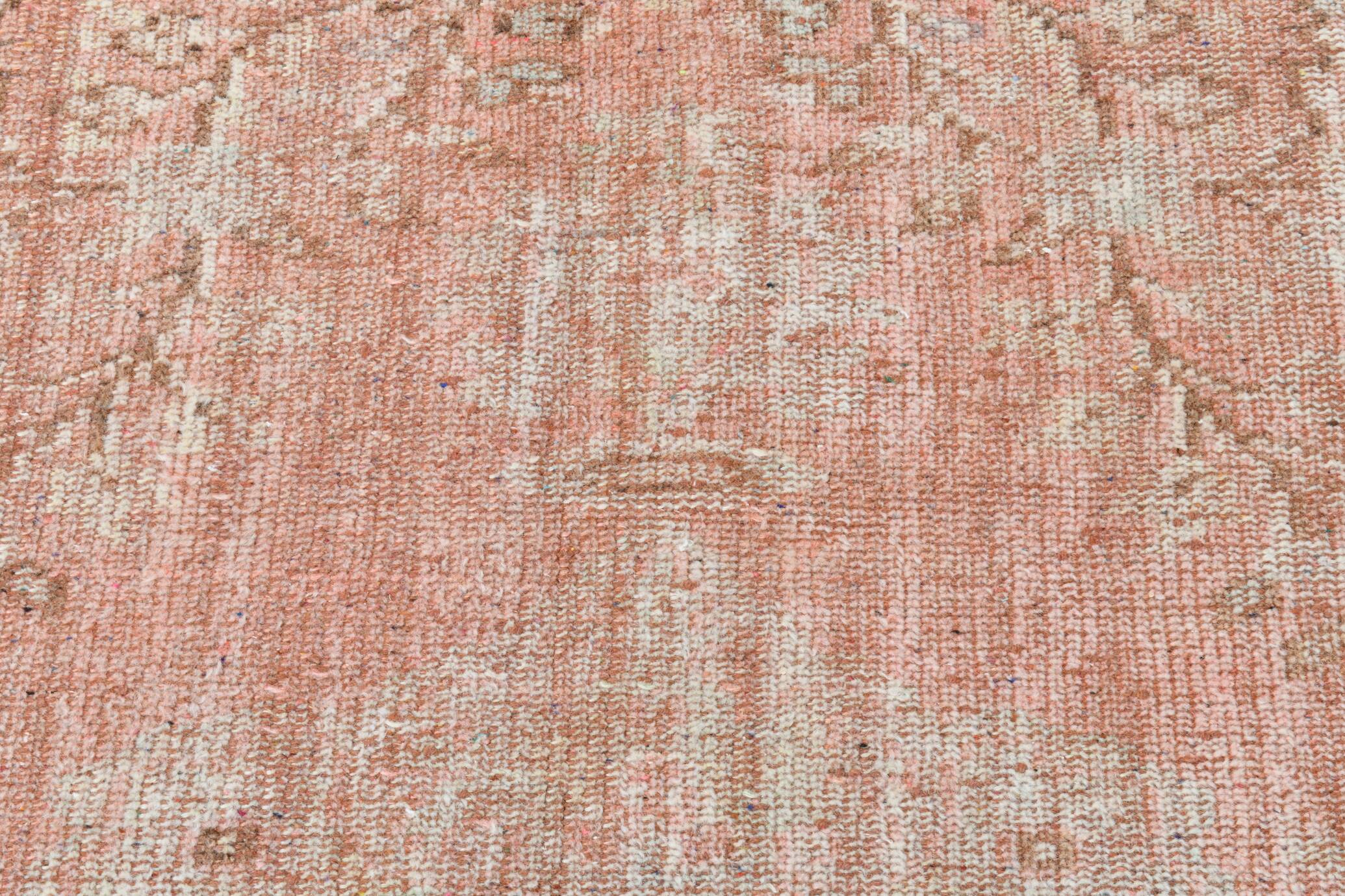 Tapis Oushak Rose Vintage, Tapis Turc Vieilli, 171x267 Cm