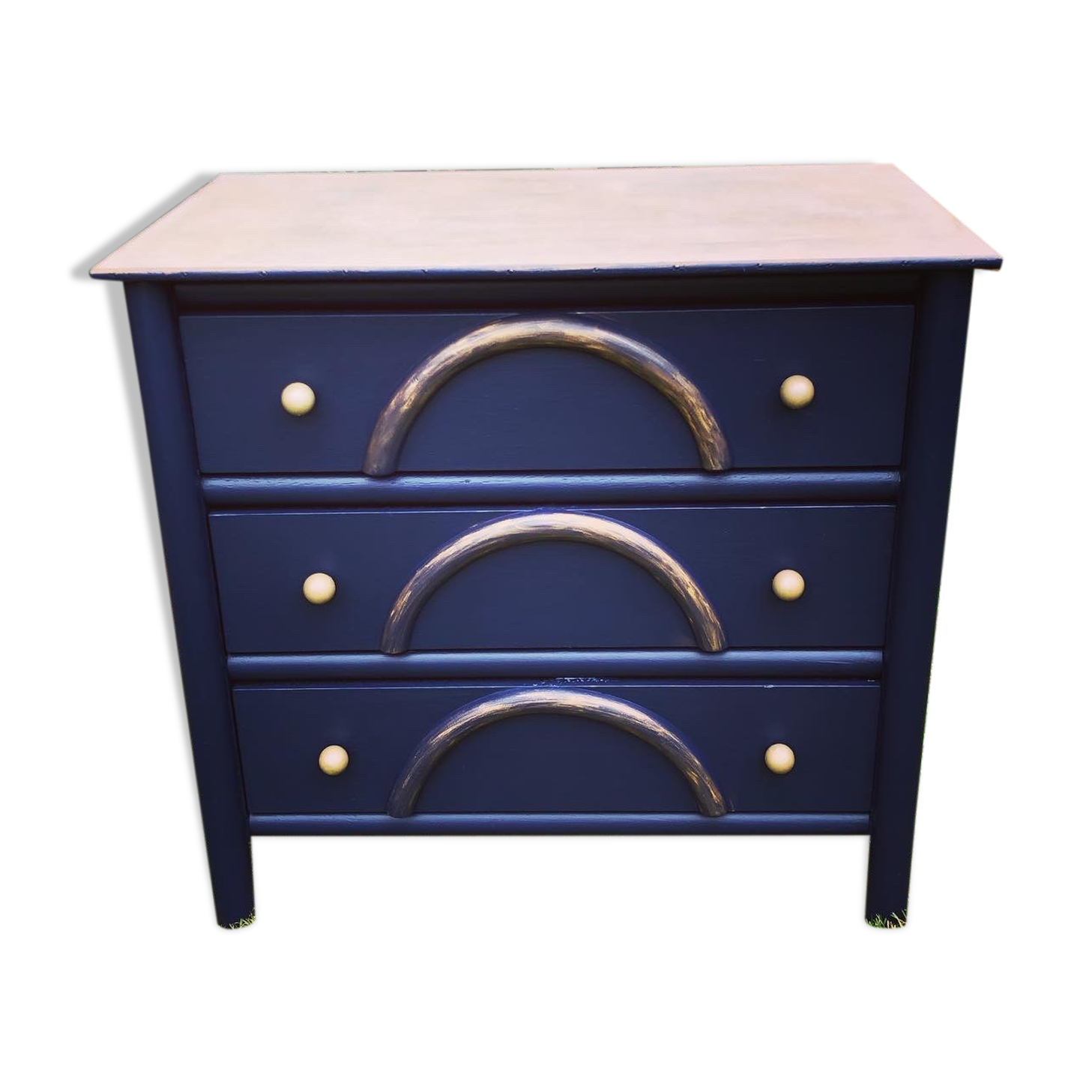 Chest of drawers 3 drawers in restyled wood