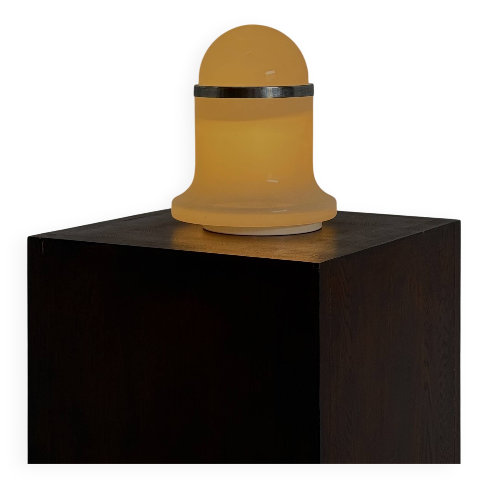 Murano vintage table lamp white by Architetti by De Martini, Falconi & Fois
