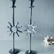 Pair of sun candle holders