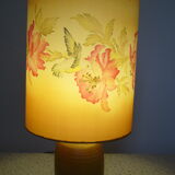 Sandstone lamp with silk shade