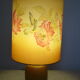 Sandstone lamp with silk shade