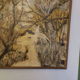 Oil painting on canvas, Claure Jallois, landscape cevenol ( 1959 )