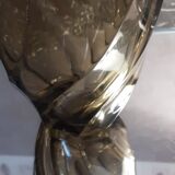 Vintage thick glass elipse vase