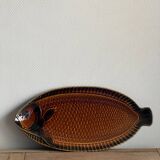 Plat poisson barbotine Sarreguemines 1970