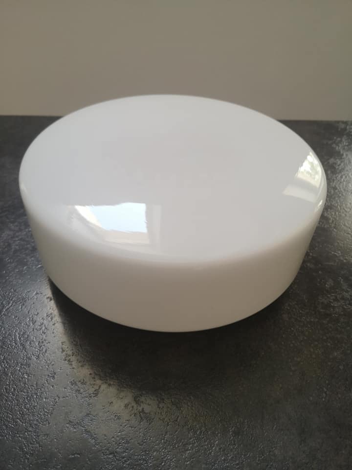 Ceiling lamp old round globe opaline white industrial Art Deco ø 27.5 cm