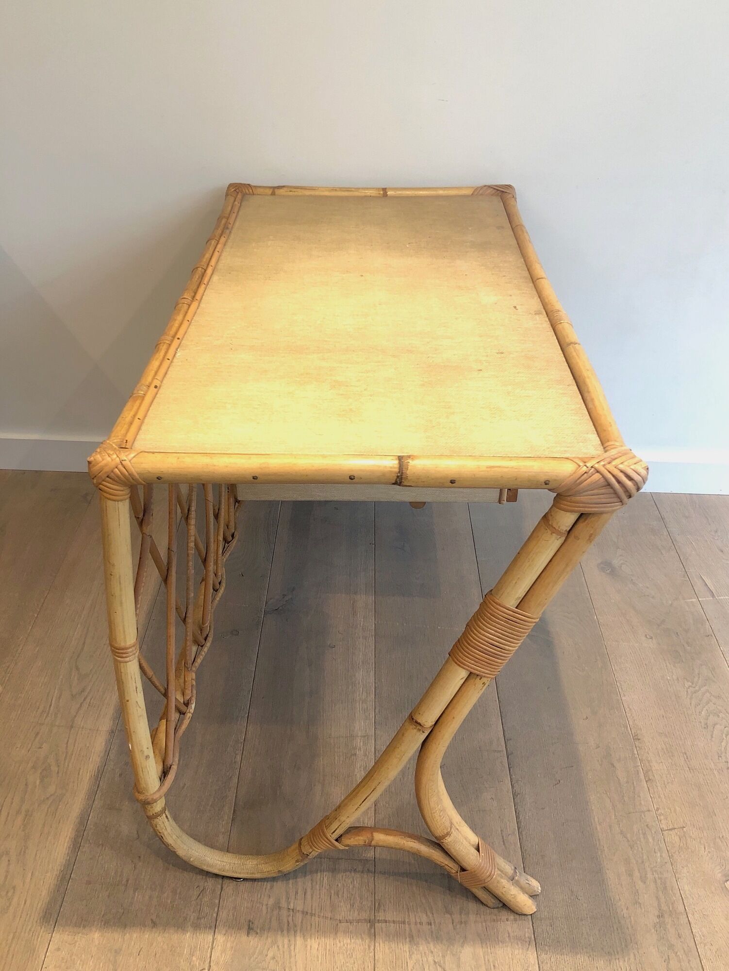 Rattan desk around 1970