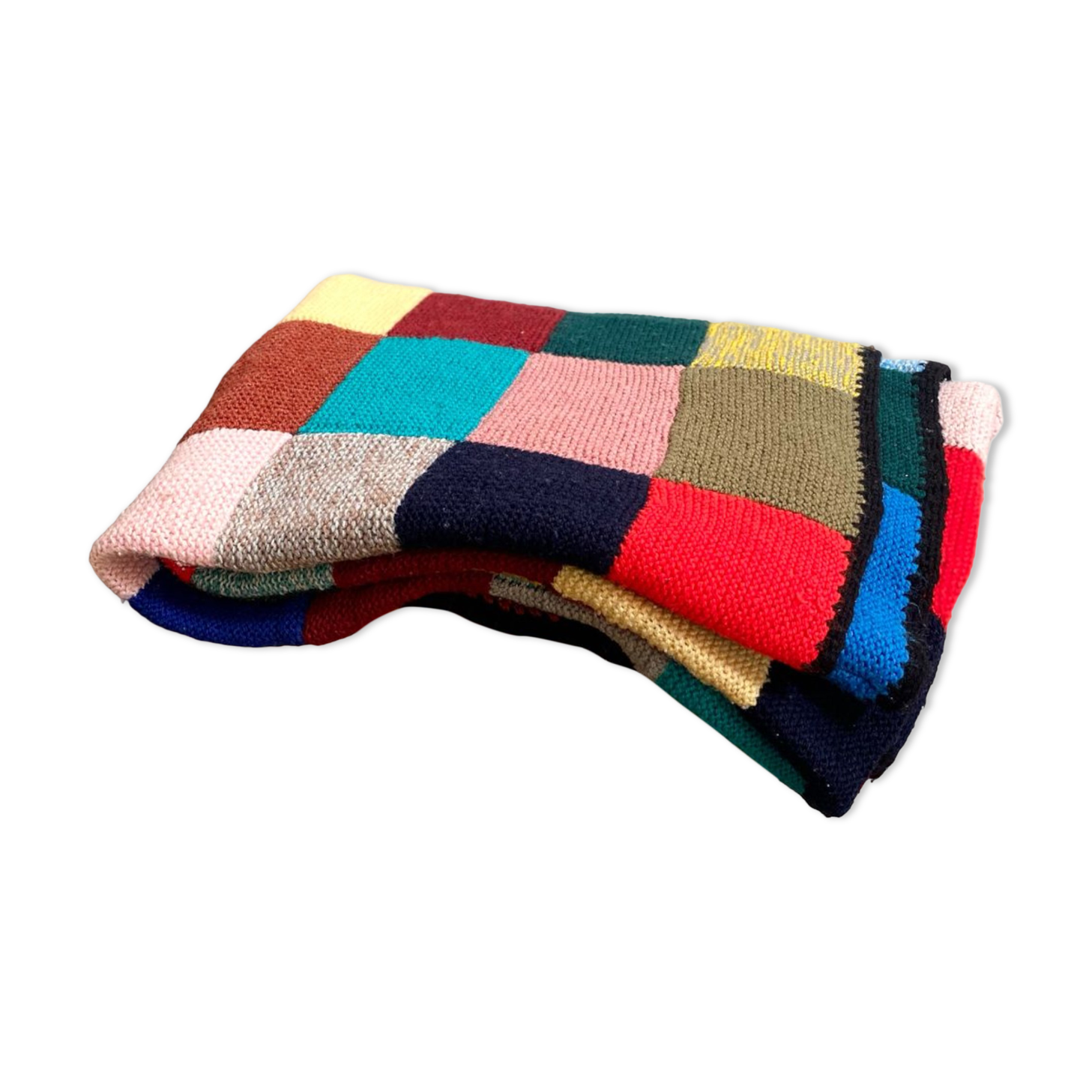 Handmade wool crocheted Granny square blanket