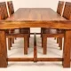 Dining table and 4 solid sheesham wood chairs in Arts & Crafts style.