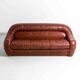Rare "Capriccio" sofa in scrunched leather by Eurosalotto, 1970s