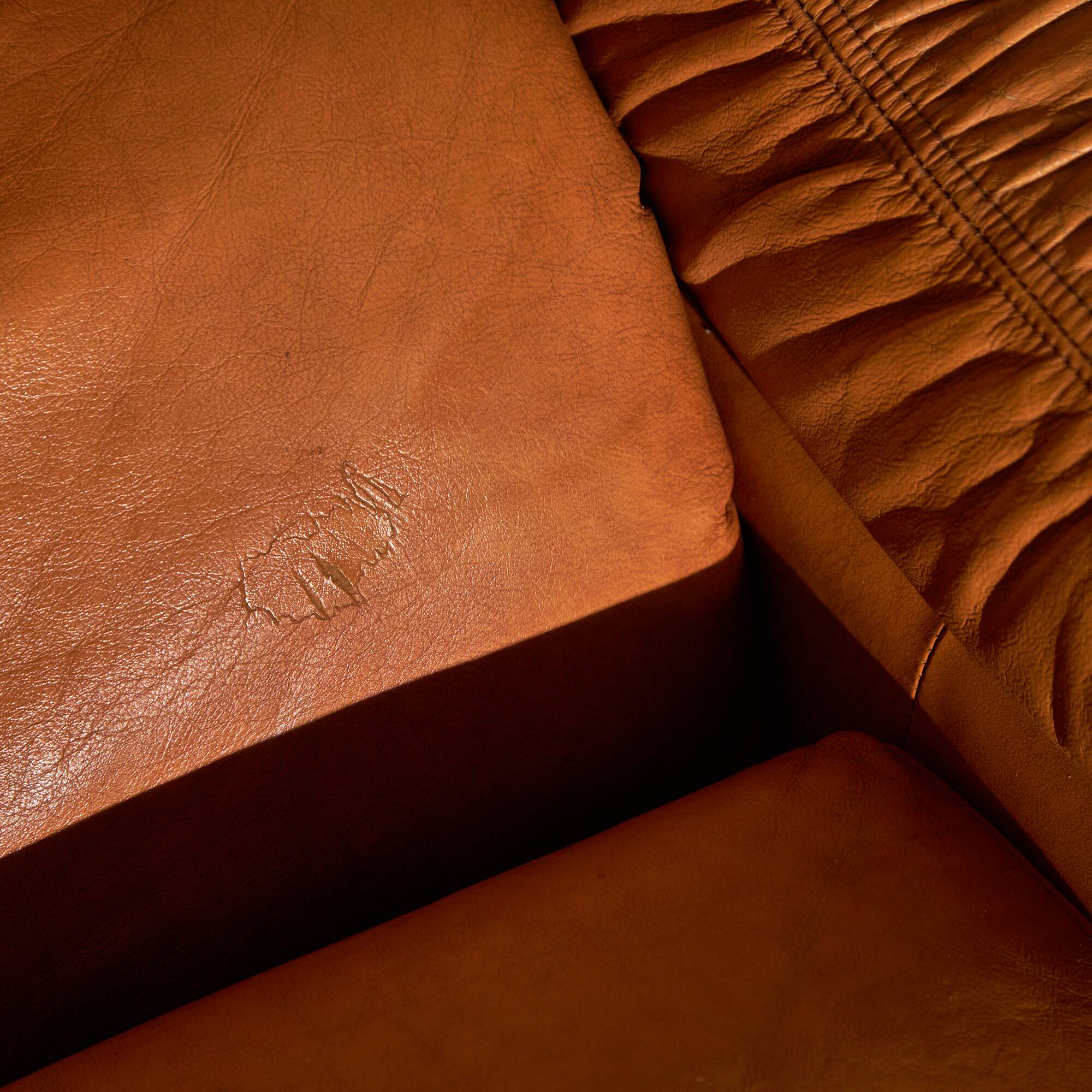 Light Warm Brown Leather Sofa Set