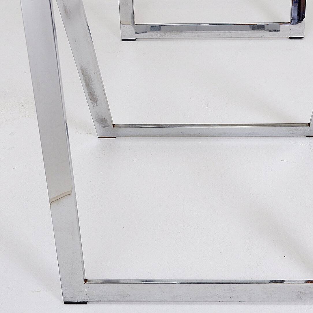 Bureau en verre et métal chromé, 1970