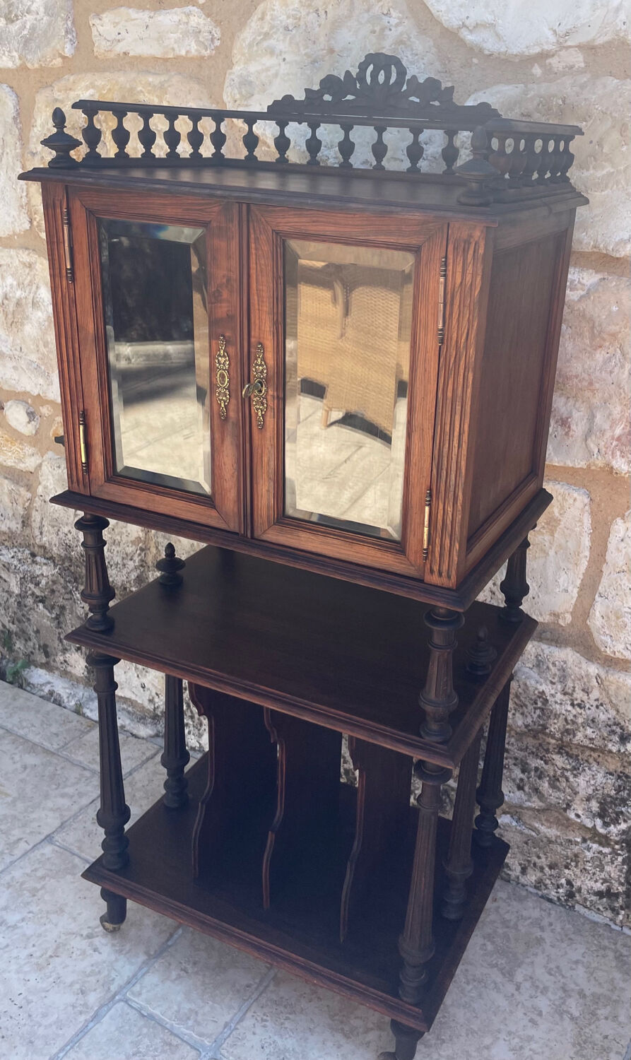 Napoleon III Style Mahogany Music Cabinet