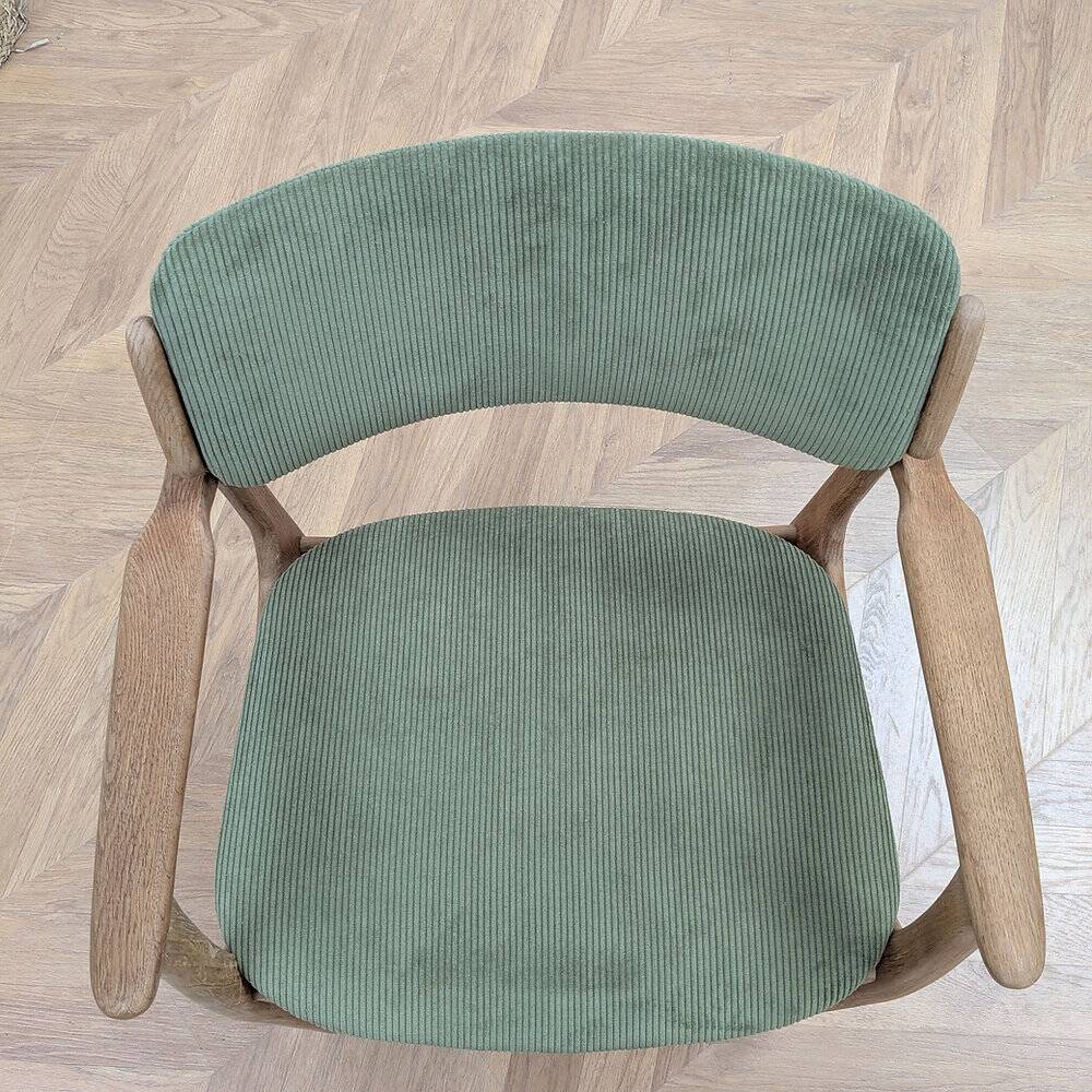 Vintage Erik Buch chair pair - oak & velvet
