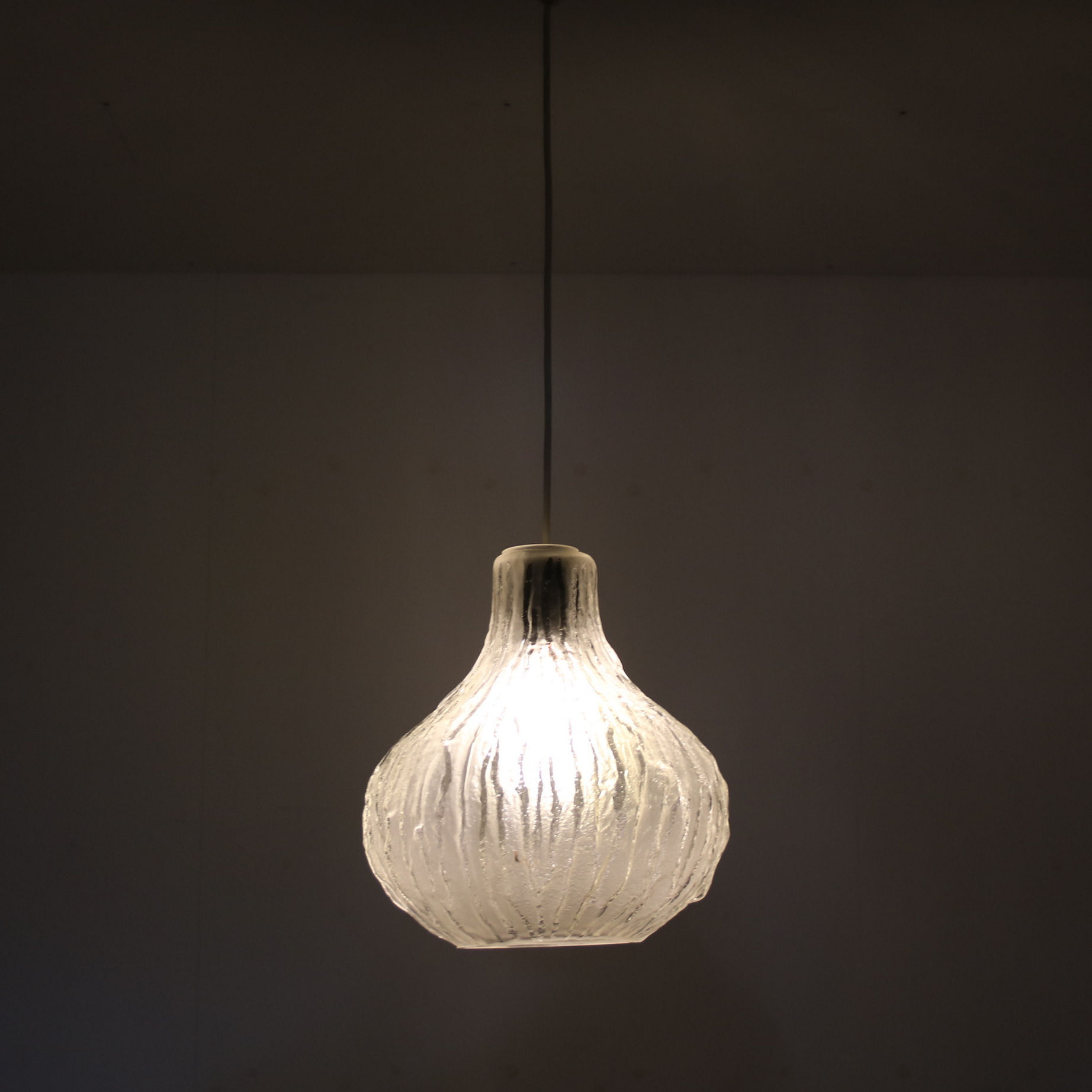 1960s Frosted glass hanging lamp from Austria