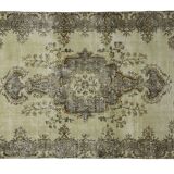One-of-a-kind turkish handwoven vintage rug - rustic vintage charm 265x 166