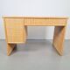 Vintage French Bamboo Rattan Desk with Drawers, 1970s