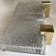 Paire d’appliques dalle de verre et laiton design 70