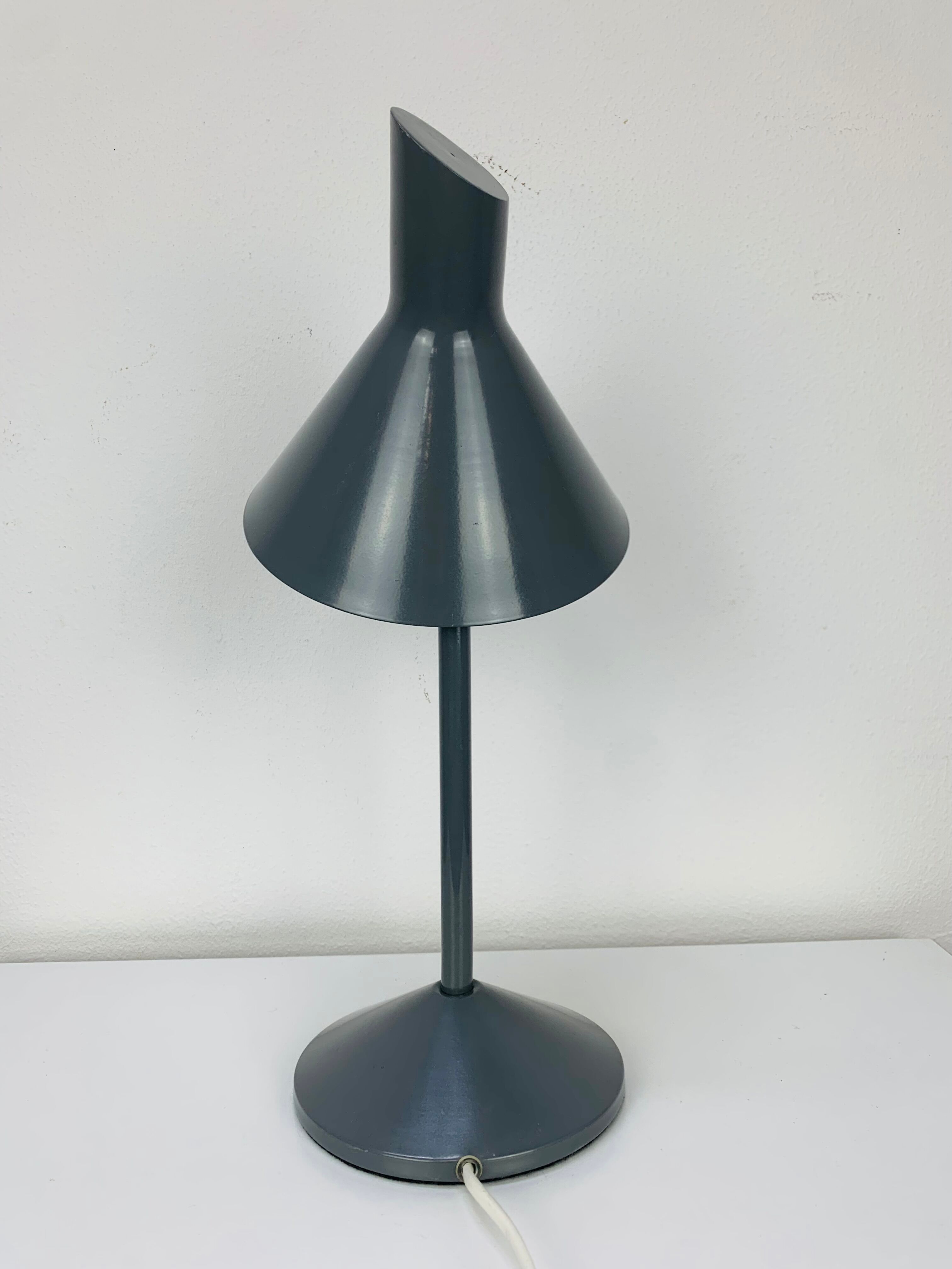 Gray metal desk lamp from the 2000s