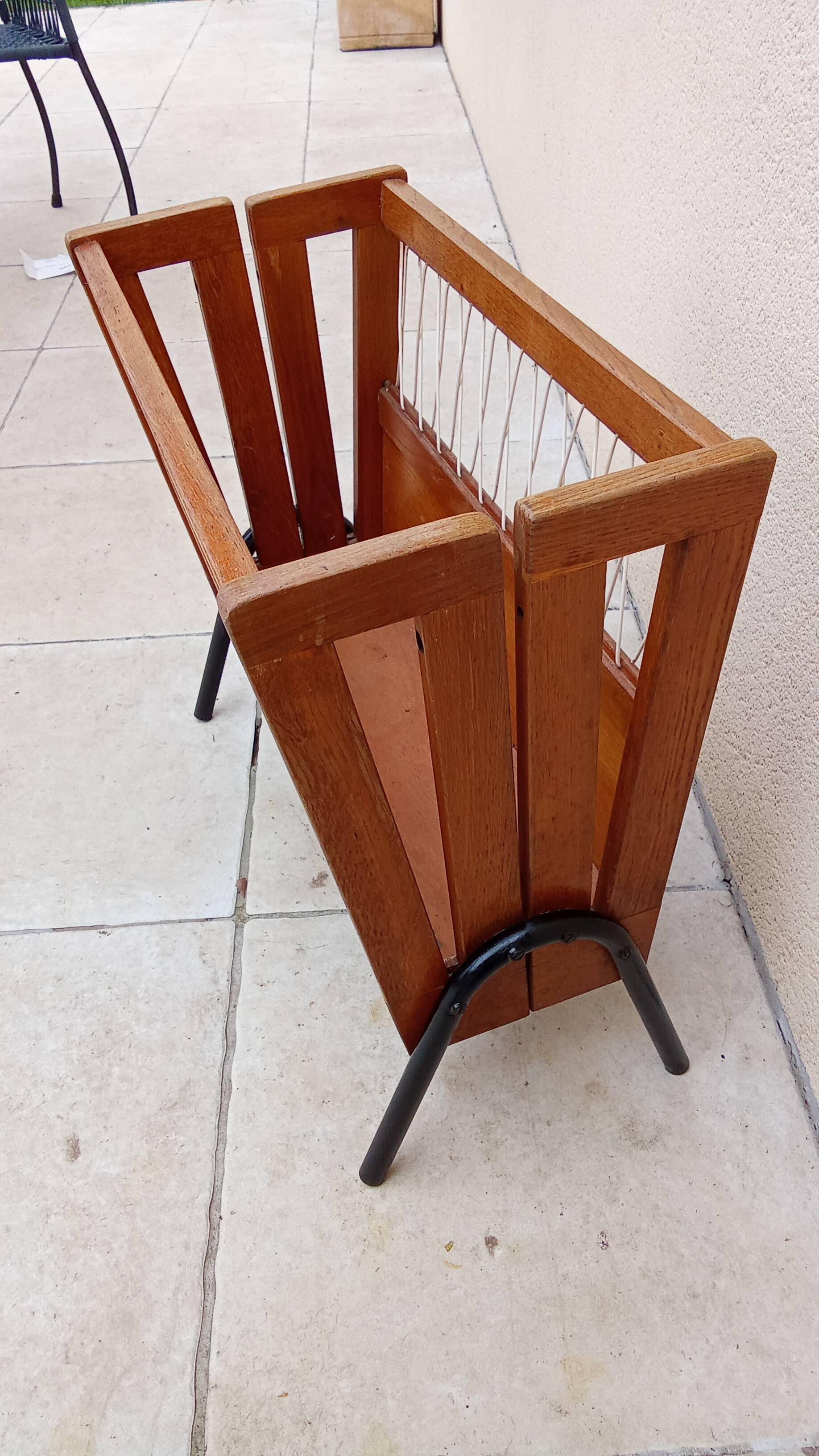 Coffre a jouets bois scoubidou vintage