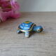 Miniature turtle box in blue cloisonné enamel, turtle jewelry box