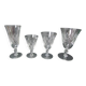 Set of 29 stemmed glasses, flared shape
