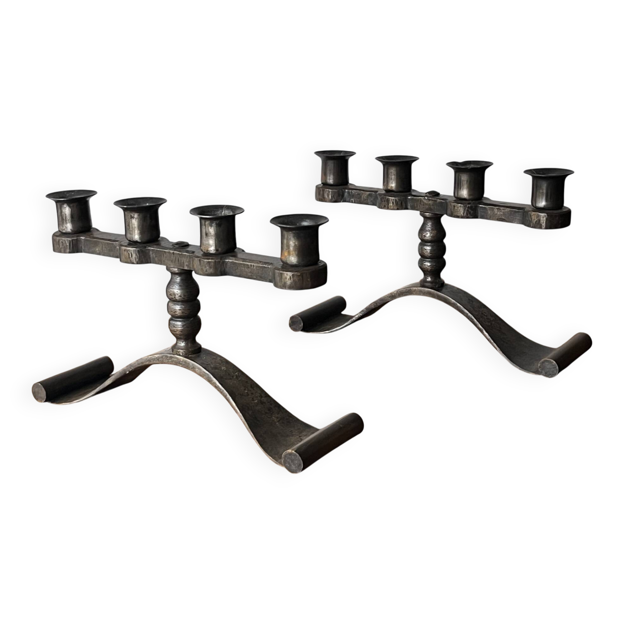 Pair of Art Deco candlesticks from the 1930s by Charles Piguet