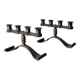 Pair of Art Deco candlesticks from the 1930s by Charles Piguet