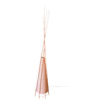 Tipi bamboo and rattan floor lamp