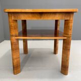 Table basse Art déco à deux niveaux en chêne massif, années 1930