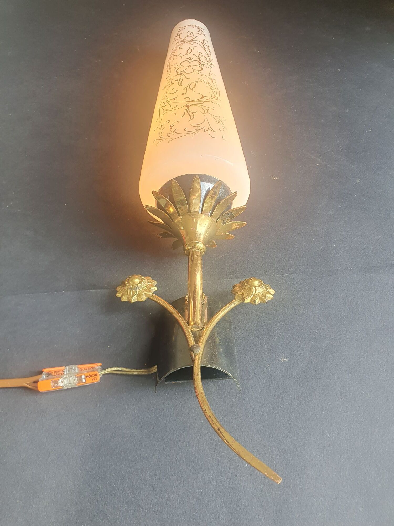 Pair of Art Deco wall sconces from the 1960s.