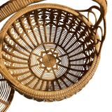 Large vintage woven rattan basket