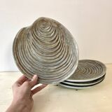 Lot de 4 assiettes coquillage vallauris en céramique par dominique guillot