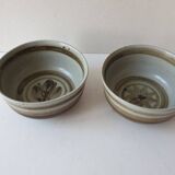 Set of 2 ramekins Bowls / cups in glazed ceramic Signed Blanot