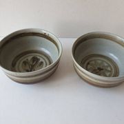 Set of 2 ramekins Bowls / cups in glazed ceramic Signed Blanot