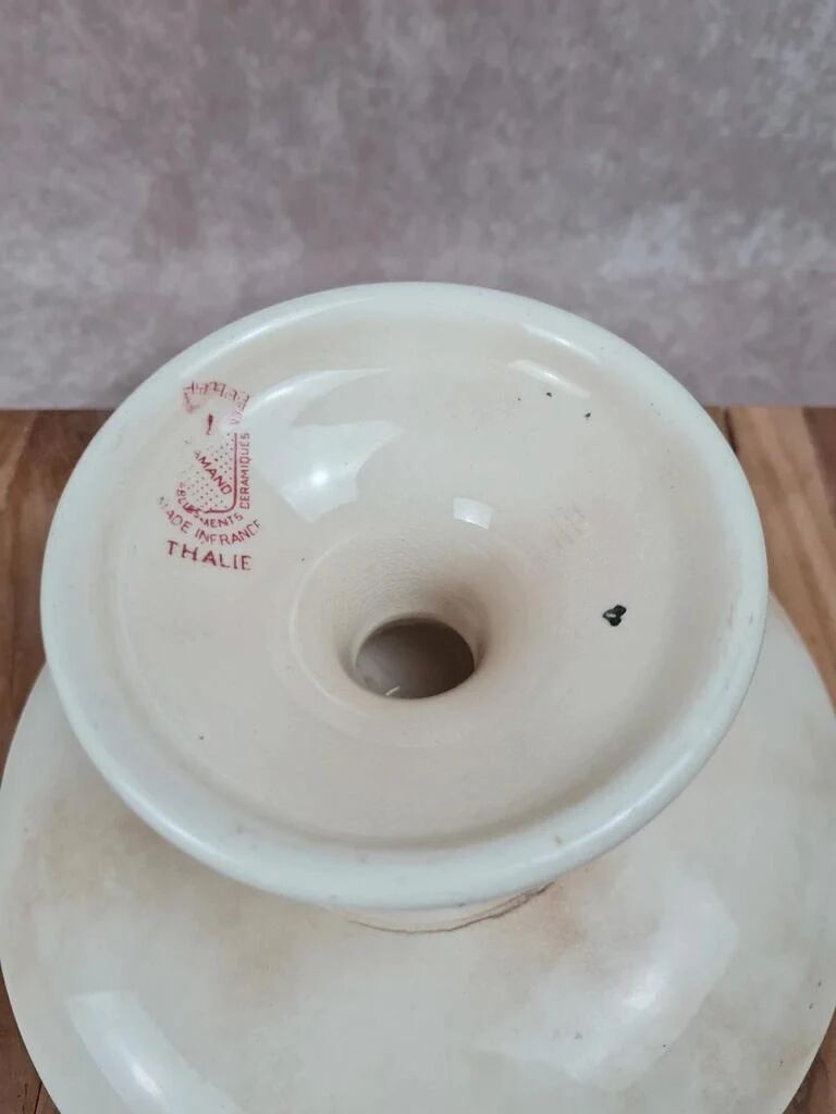 Antique compote dish from Saint-Amand, model "Thalie"