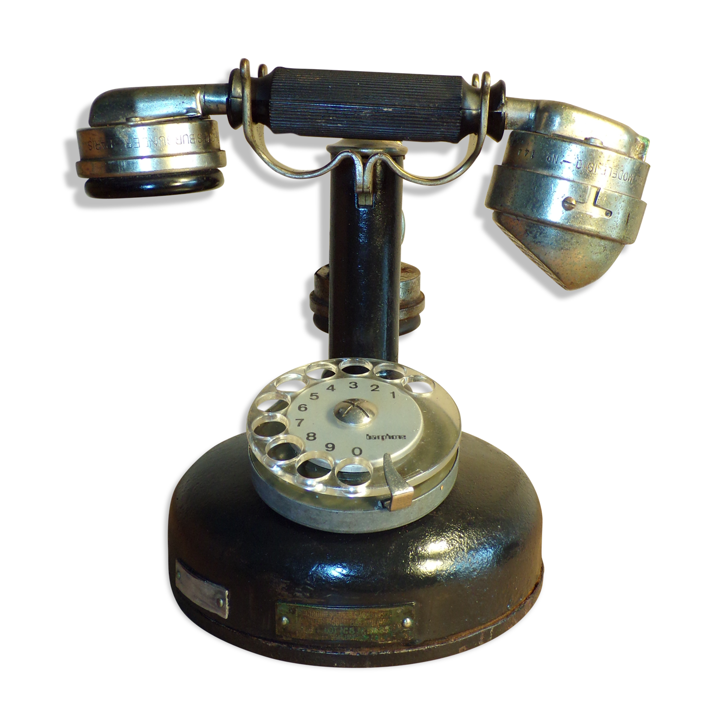 Old Bakelite column and metal phone