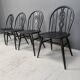 Vintage ebonized ercol dining chairs, 1950s