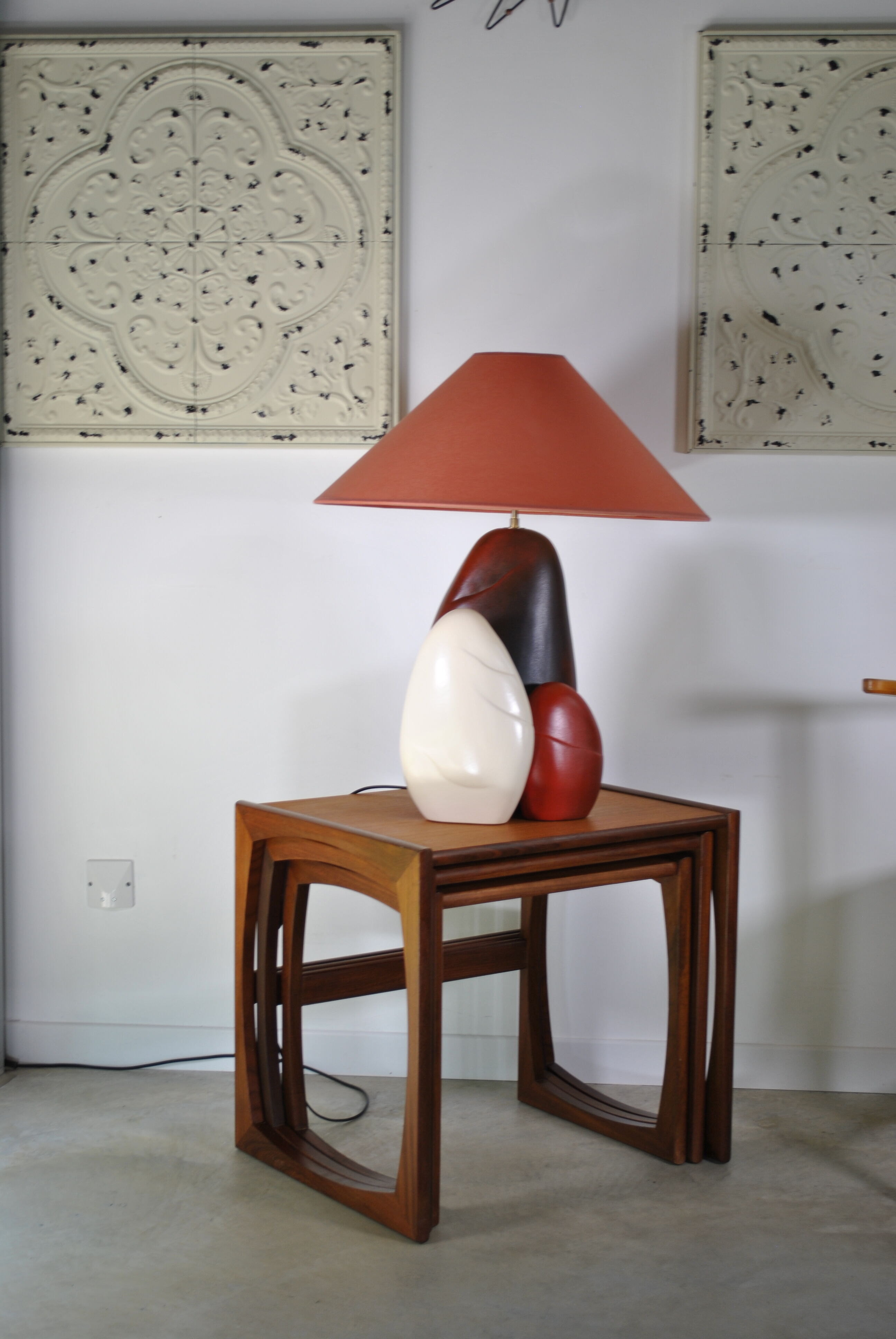 Ceramic pebble lamp by François Chatain 1980